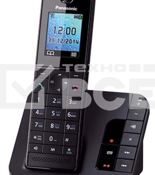 Телефон беспроводной (DECT) Panasonic KX-TGH220RUB черный {АОН, Caller ID, 
