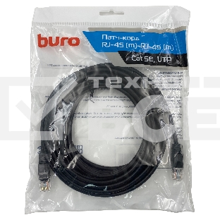 Патч-корд Buro UTP 4 пары cat5E CCA molded 7м черный RJ-45 (m)-RJ-45 (m)