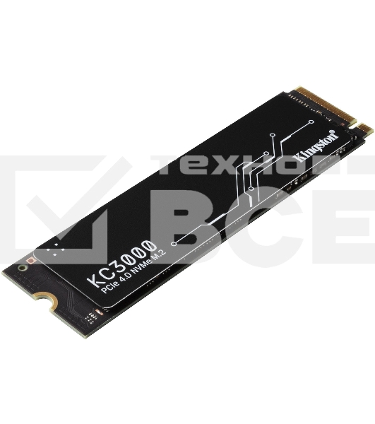 Накопитель SSD Kingston KC3000, 1TB, M.2 2280, PCIe 4.0 x4, R/W 7000/6000, с радиатором.