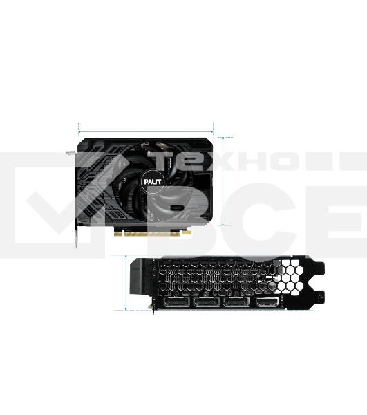 Видеокарта Palit RTX4060TI STORMX NVIDIA GeForce RTX 4060TI 8192Mb PCI-E 4.0 128 GDDR6 2535/9000 HDMIx1 DPx3 HDCP Ret
