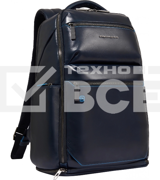 Рюкзак мужской Piquadro Blue Square CA6592B2BM/BLU2, кожа, темно-синий