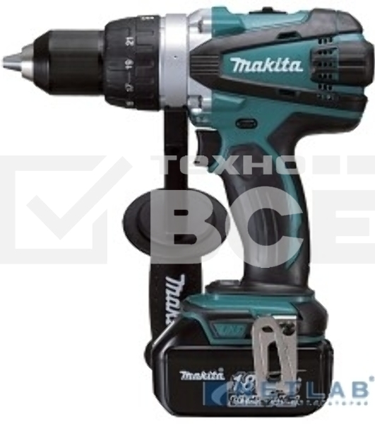 Дрель-шуруповерт Makita DDF458RFE Дрель ак {18В,2х3Ач Li-ion,БЗП-13мм,0-400\2000об\м,91\58Нм,2.3кг,чем}