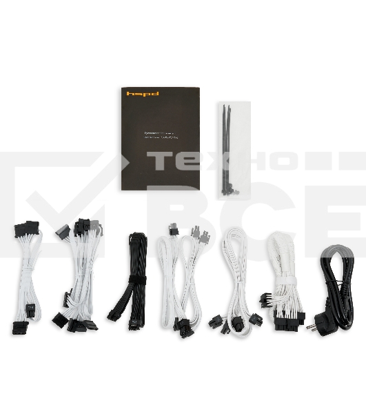 Блок питания HSPD, 850W 80 PLUS  Gold (ATX, 3.1, PCIe 5.1, Full modular, 1x24(20+4)pin mesh 550mm, 2xCPU 8(4+4)pin 700mm, 2xPCIe*2 8(6+2)pin 600+150mm, 1x12VHPWR PCIe 5.1 12+4pin 600W 600mm, 3xSATA*3 450+150+150mm, 1xMOLEX4pin*3 450+150+150mm , Active, 12