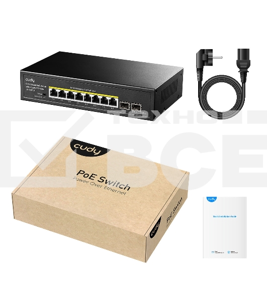 Коммутатор Cudy GS1008PS2 (L2) 8x1Гбит/с 2SFP 8PoE+ 120W неуправляемый