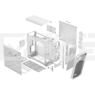 Корпус ПК без блока питания Fractal Design Torrent RGB TG Clear Tint, Full-Tower, 2x180mm + 3x140mm RGB, 2xUSB-A 3.2 + 1xUSB 3.2 Type-C E-ATX, SSI-CEB, SSI-EEB, ATX, mATX, mITX White