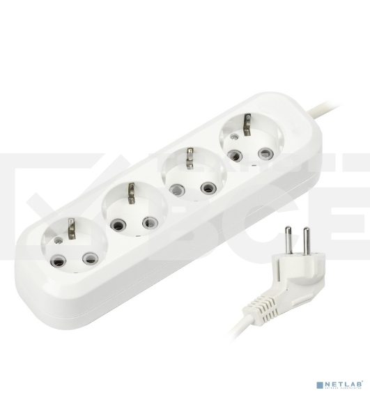 Удлинитель Smartbuy SBE-16-4-02-Z 4 гнезда 2 метра 16А/3,5 кВт с заземлением ПВС 3х1мм2