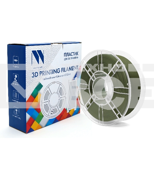 Филамент NVPrint PETG Matte Green для 3D печати диаметр 1.75мм длина 330 метров масса 1 кг