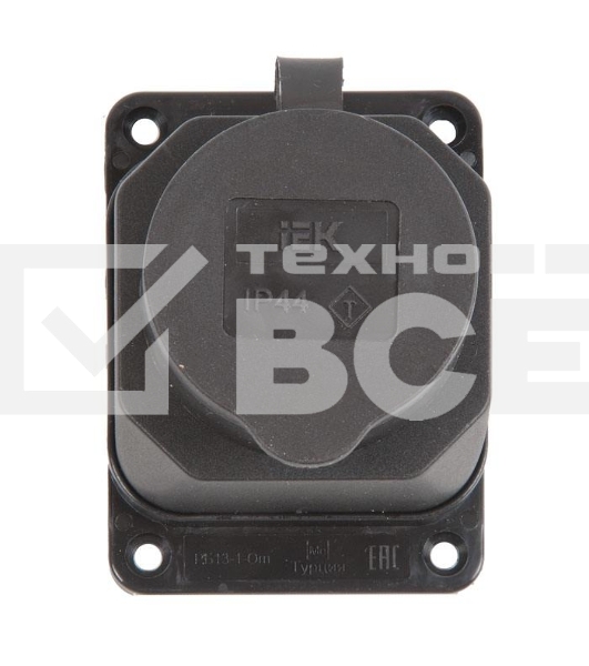 Розетка кабельная наружной установки IР44 16А 2Р+E каучук ОМЕГА IEK PKR11-016-2-K02