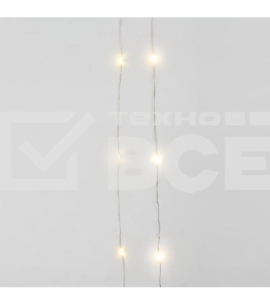 Гирлянда «Роса» с крупными каплями 2 м, 20 LED, белое свечение, 2хCR2032 в комплекте NEON-NIGHT