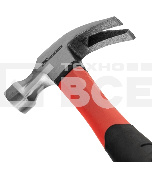 Молоток-гвоздодер Matrix ''optimal'', 450 г, фибергласовая обрезиненная рукоятка