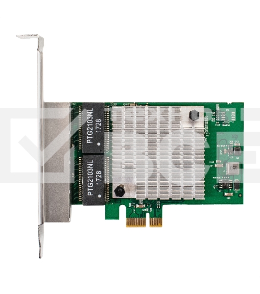 Сетевой адаптер ExeGate EXE-564 (PCI-E x1 v2.0, 4xRJ45, UTP 10/100/1000Mbps, Realtek Chipset RTL8111H+ASM1184e)
