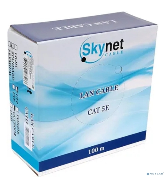 Кабель SkyNet Standart UTP outdoor 4x2x0,48, медный, FLUKE TEST, кат.5e, однож., 100 м, box, черный CSS-UTP-4-CU-OUT/100