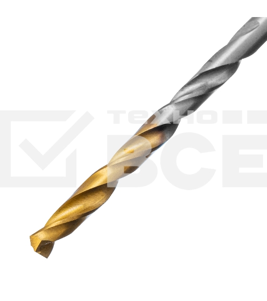Сверло спиральное по металлу 3,2 x 65мм, Р6М5, Golden Tip, 2шт. Denzel
