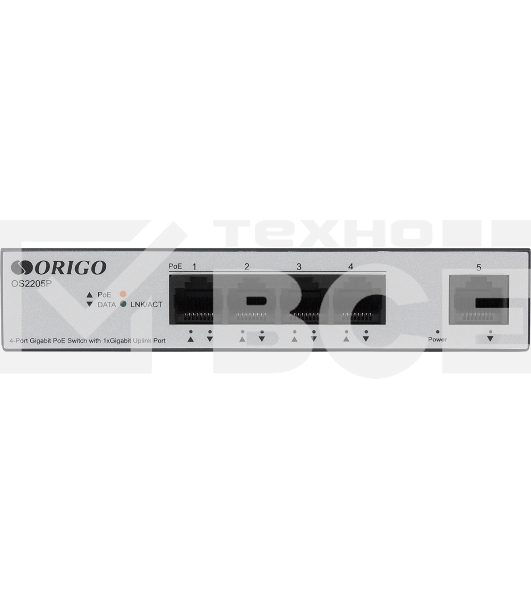 Коммутатор Unmanaged Switch 4x1000Base-T PoE, 1x1000Base-T, PoE Budget 60W, Long-range PoE up to 250m, metal case