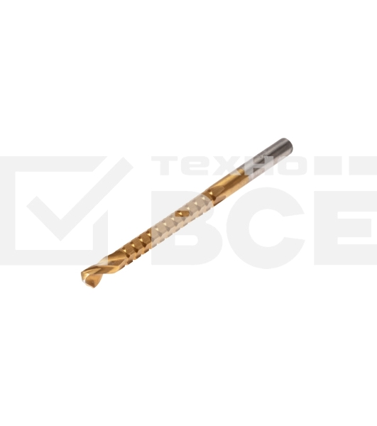 Сверло-фреза по металлу Kranz 6 мм, HSS, ТИТАН, цилиндрический хвостовик (1 шт/уп)