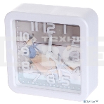 Часы-будильник Perfeo Quartz 'PF-TC-014', квадратные 10,5*10,5 см, ракушка, фото 1