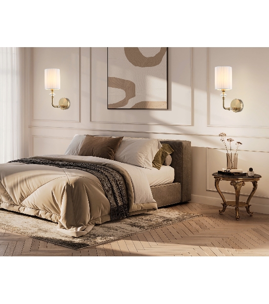 Настенный светильник Ambrella light LH71506 BS/FR латунь/белый матовый E14 max 40W 230*120*310