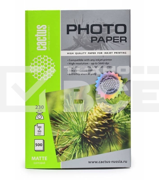 Фотобумага Cactus CS-MA6230500 матовая A6 230 г/м2 500 листов