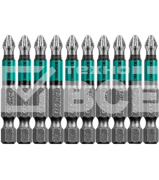 Биты KRAFTOOL, PH2, 50 мм, тип хвостовика E 1/4