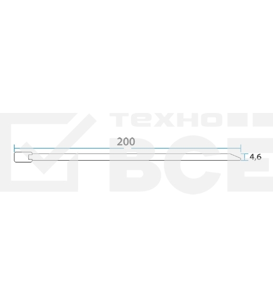 Хомут-стяжка стальной 200x4,6 мм, упаковка 100 шт. Rexant