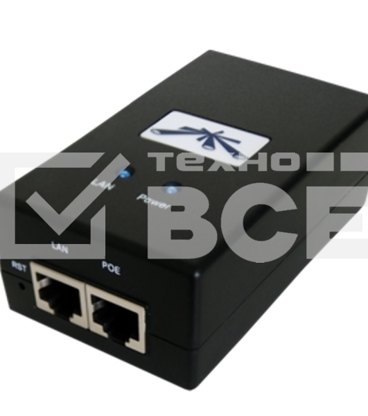 Сетевое оборудование UBIQUITI POE-24-12W(EU) блок питания с PoE, 220 VAC -> 12VDC, 0,5A - для абонентов