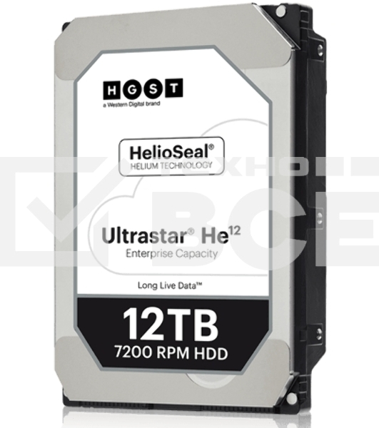 Жесткий диск Western Digital  Original SAS 3.0 12Tb HUH721212AL4204 Ultrastar DC HC520 4KN (7200rpm) 256Mb 3.5