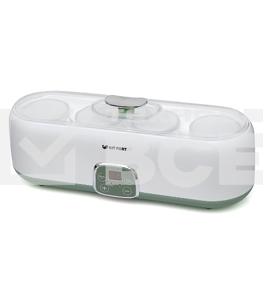 Йогуртница Kitfort KT-2007 20Вт 4б. 180мл упр.:электрон. белый/зеленый