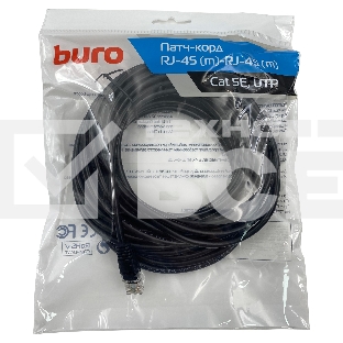 Патч-корд Buro UTP 4 пары cat5E CCA molded 10м черный RJ-45 (m)-RJ-45 (m)