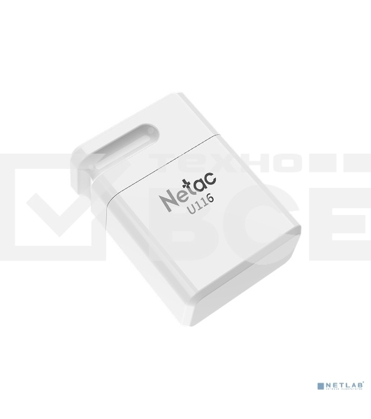 Флеш диск Netac U116 16Gb <NT03U116N-016G-30WH>, USB3.0, миниатюрная пластиковая белая