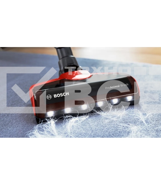 Пылесос вертикальный Bosch BBS711ANM красный, питание от аккумулятора, 200 Вт, уборка сухая, пылесборник 0.3 л, работа от АКБ max 40 мин.