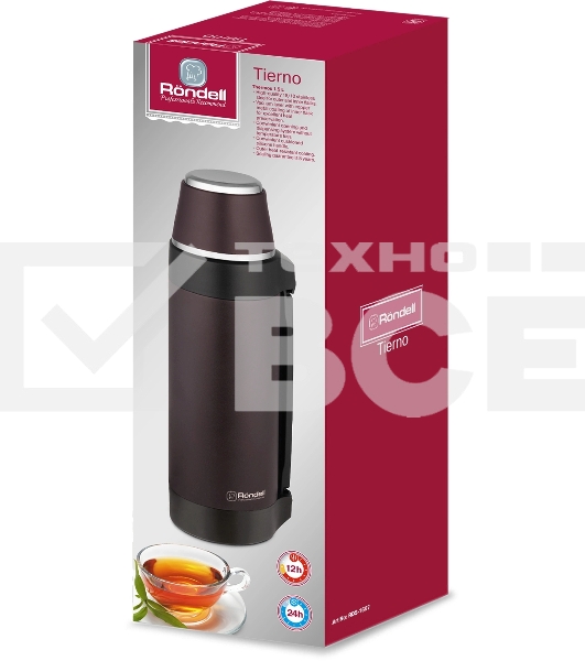 Термос для напитков Rondell Tierno RDS-1657 1.5л. бордовый картонная коробка