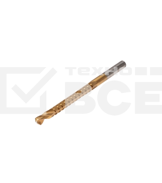 Сверло-фреза по металлу Kranz 5мм, HSS, ТИТАН, цилиндрический хвостовик (1 шт/уп)