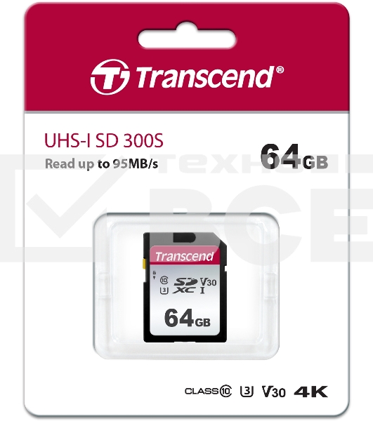 Флеш карта SD 64GB Transcend SDХC UHS-I U3