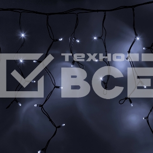Гирлянда Айсикл (бахрома) светодиодный, 3,2 х 0,9 м, черный провод 