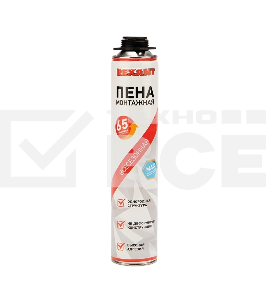 Пена монтажная всесезонная для пистолета 65 л Rexant max