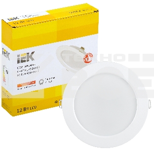 Светильник светодиодный IEK LDVO0-1613-12-3000-K01 ДВО 1613 белый круг 12Вт 3000К IP20 пластик. корпус, диам 145 мм