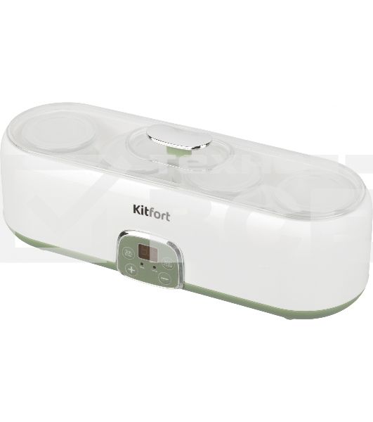 Йогуртница Kitfort KT-2007 20Вт 4б. 180мл упр.:электрон. белый/зеленый