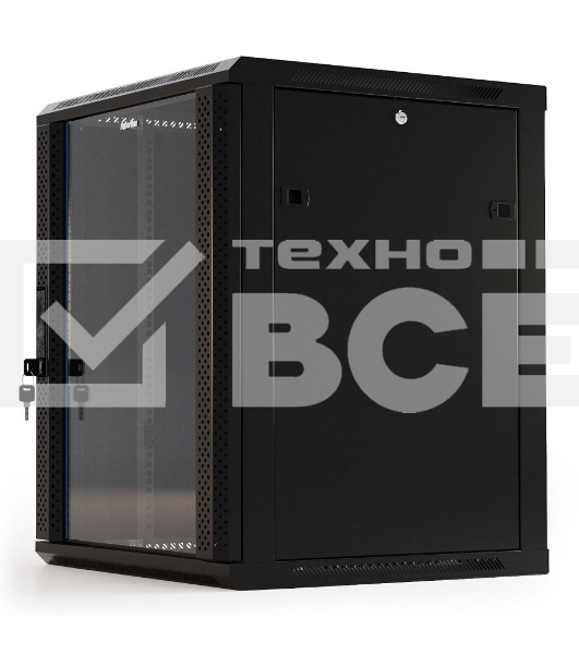Шкаф настенный Hyperline TWB-1566-GP-RAL9004 19-дюймовый (19