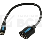 Адаптер переходник Vention OTG USB 2.0 AF/micro B 5pin - 0.15м, фото2
