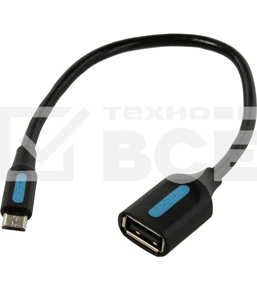 Адаптер переходник Vention OTG USB 2.0 AF/micro B 5pin - 0.15м