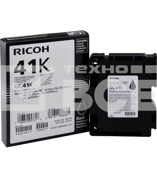 Картридж гелевый Ricoh GC 41K (2.5К) черный Aficio Aficio 3110DN/ 3110DNw/3100SNw/3110SFNw