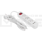 Удлинитель STANDARD 3 гнезда, 5м, 3х1,0мм², с/з, с выключателем, 2 USB, белый Rexant, фото3