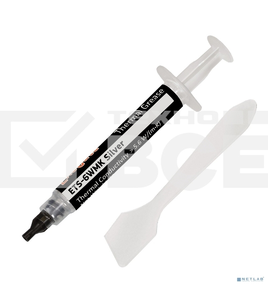 Термопаста ExeGate ETS-6WMK Silver, шприц с лопаткой, 2г