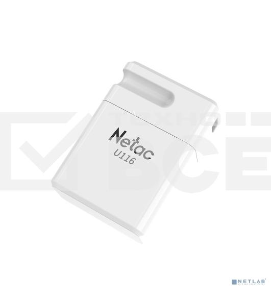 Флеш диск Netac U116 16Gb <NT03U116N-016G-30WH>, USB3.0, миниатюрная пластиковая белая