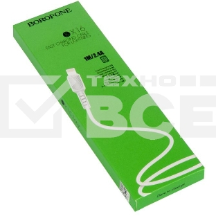 Кабель USB BOROFONE BX16 для Lightning, 2.4A, длина 1м, белый