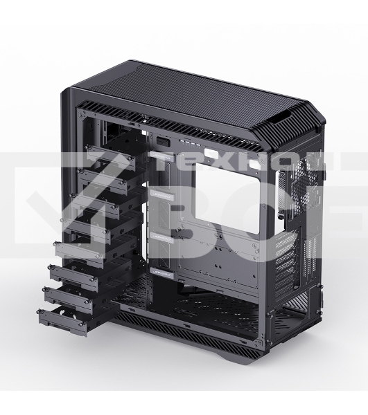 Компьютерный корпус  E-ATX/ JONSBO D500 BK, E-ATX case, 2xU3.0+1xType-C, Combo Audio, 2.0mm aluminium +metal