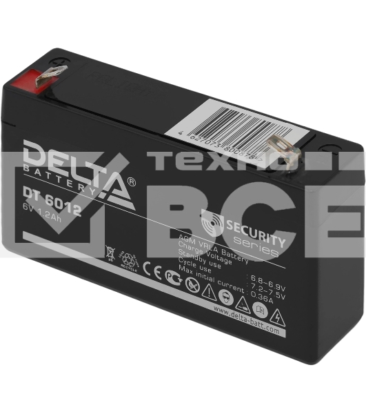 Батарея Delta DT 6012 (6V, 1.2Ah)