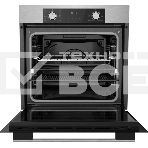 Встраиваемый духовой шкаф Kuppersberg HF 610 BX 60 см, 80 л, 10 режимов, эмаль легкой очистки, поворотные переключатели, телескопические направляющие на 1 уровне, черный - нержавеющая сталь, фото4