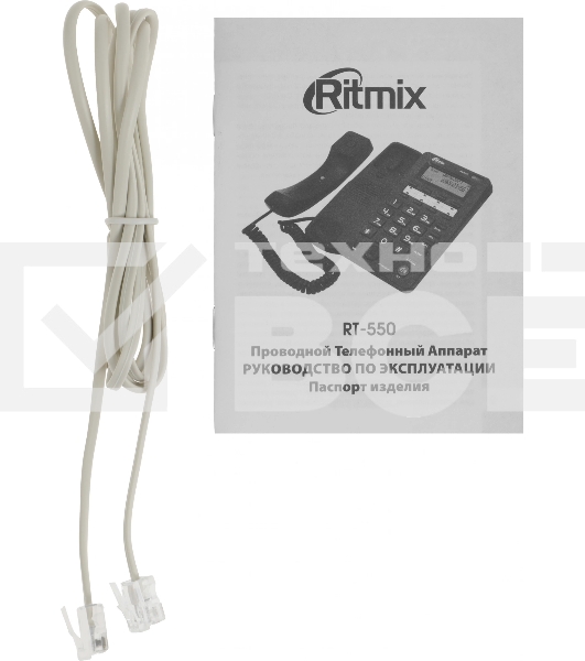 Телефон проводной Ritmix RT-550 белый/серый