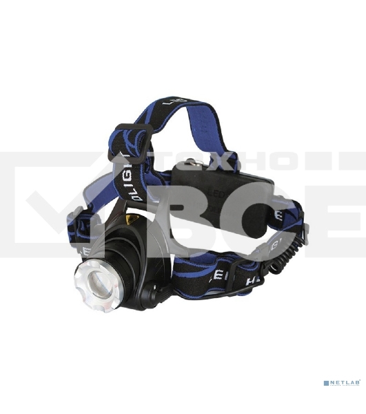 Фонарь Ultraflash E150 налоб акку 220В, черный, CREE 3 Ватт, фокус, 2 ак 3 реж, пласт, бокс 12188